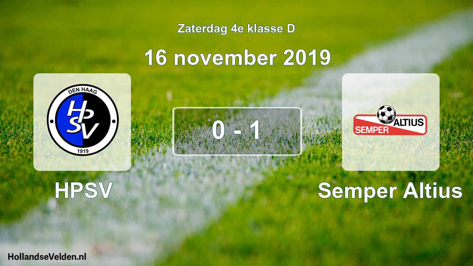 Total number of matches played: HPSV - Semper Altius 0 - 1 (16 November 2019)