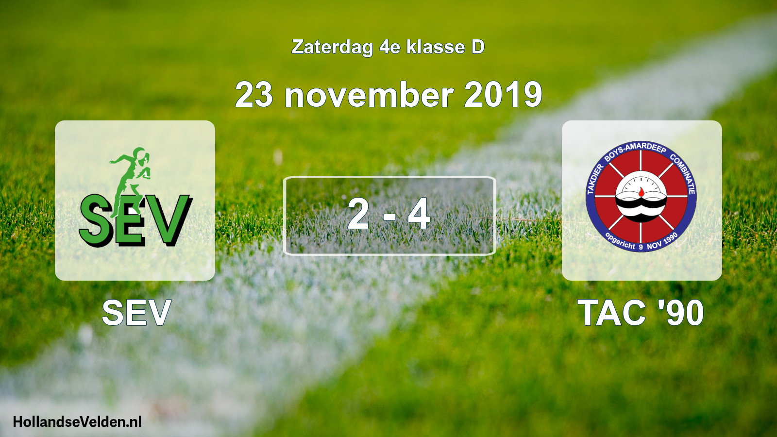 Total number of matches played: SEV - TAC '90 2 - 4 (23 November 2019)
