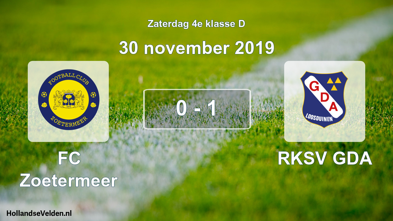 Total number of matches played: FC Zoetermeer - RKSV GDA 0 - 1 (30 November 2019)