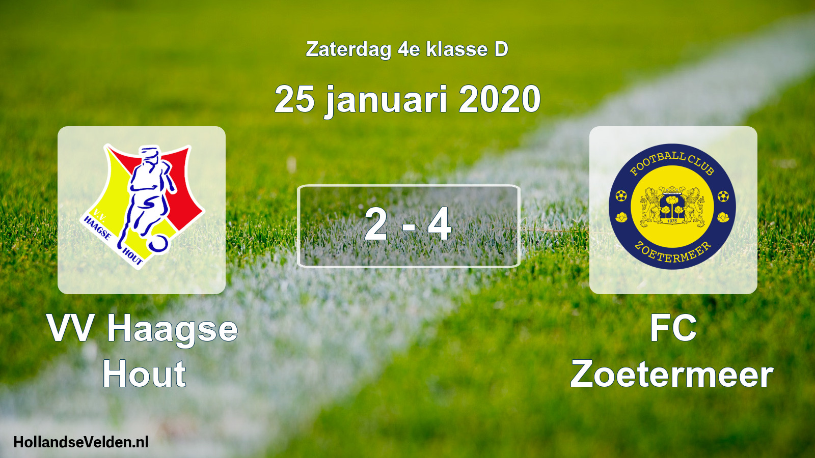 Total number of matches played: VV Haagse Hout - FC Zoetermeer 2 - 4 (25 January 2020)