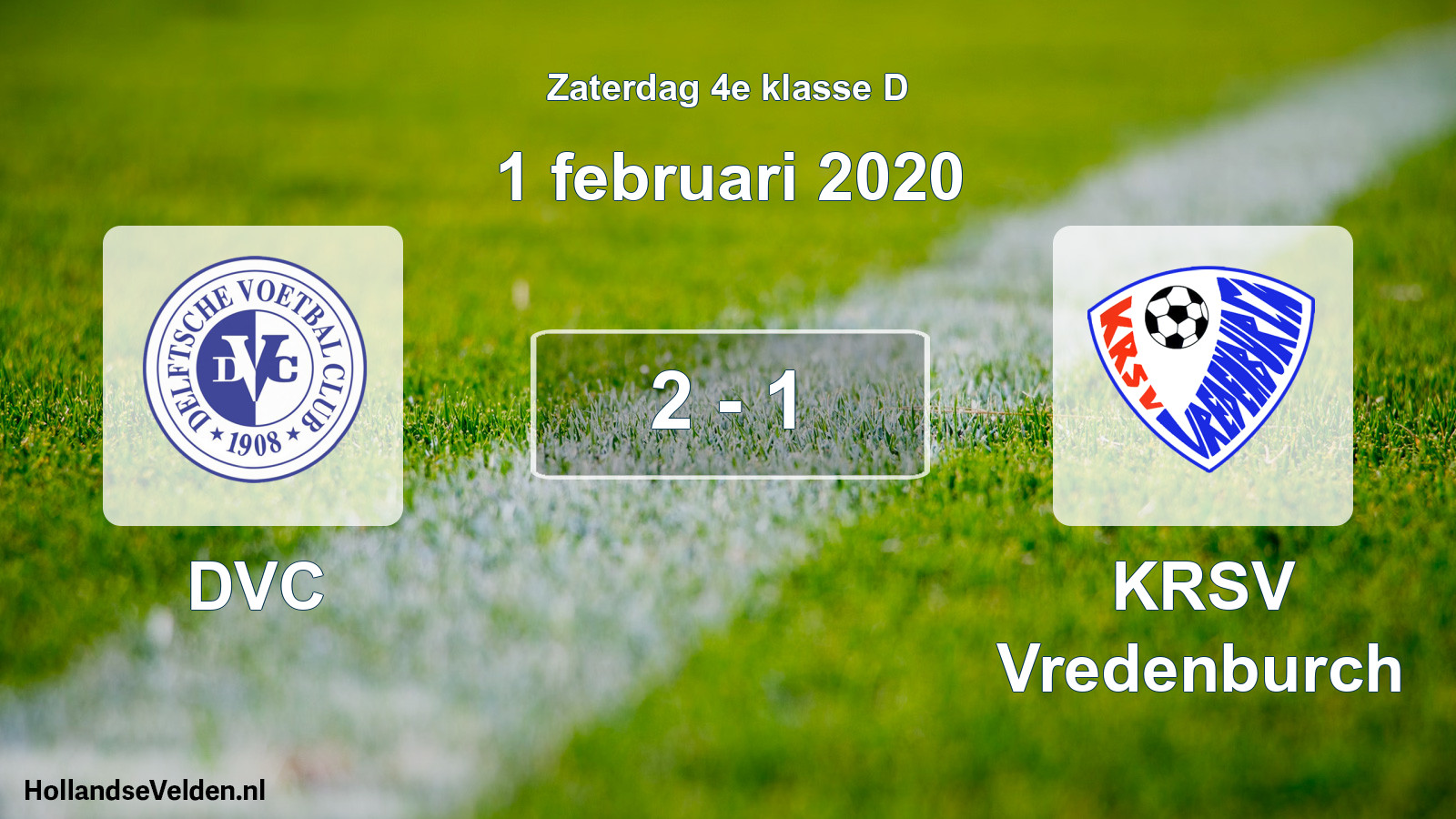 Total number of matches played: DVC - KRSV Vredenburch 2 - 1 (1 February 2020)