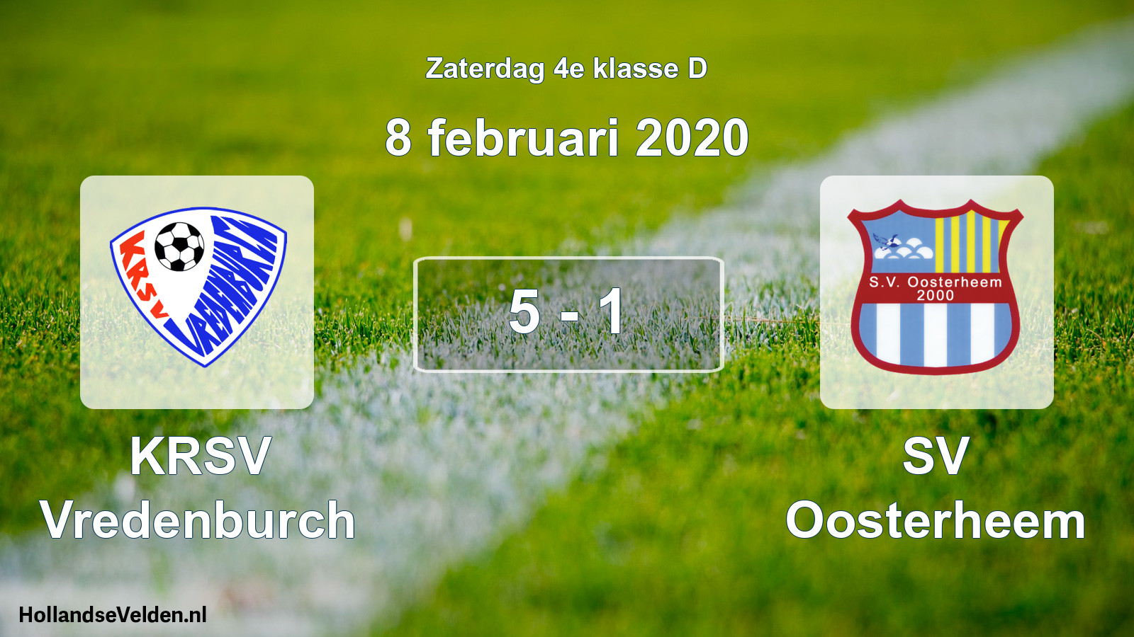 Total number of matches played: KRSV Vredenburch - SV Oosterheem 5 - 1 (8 February 2020)