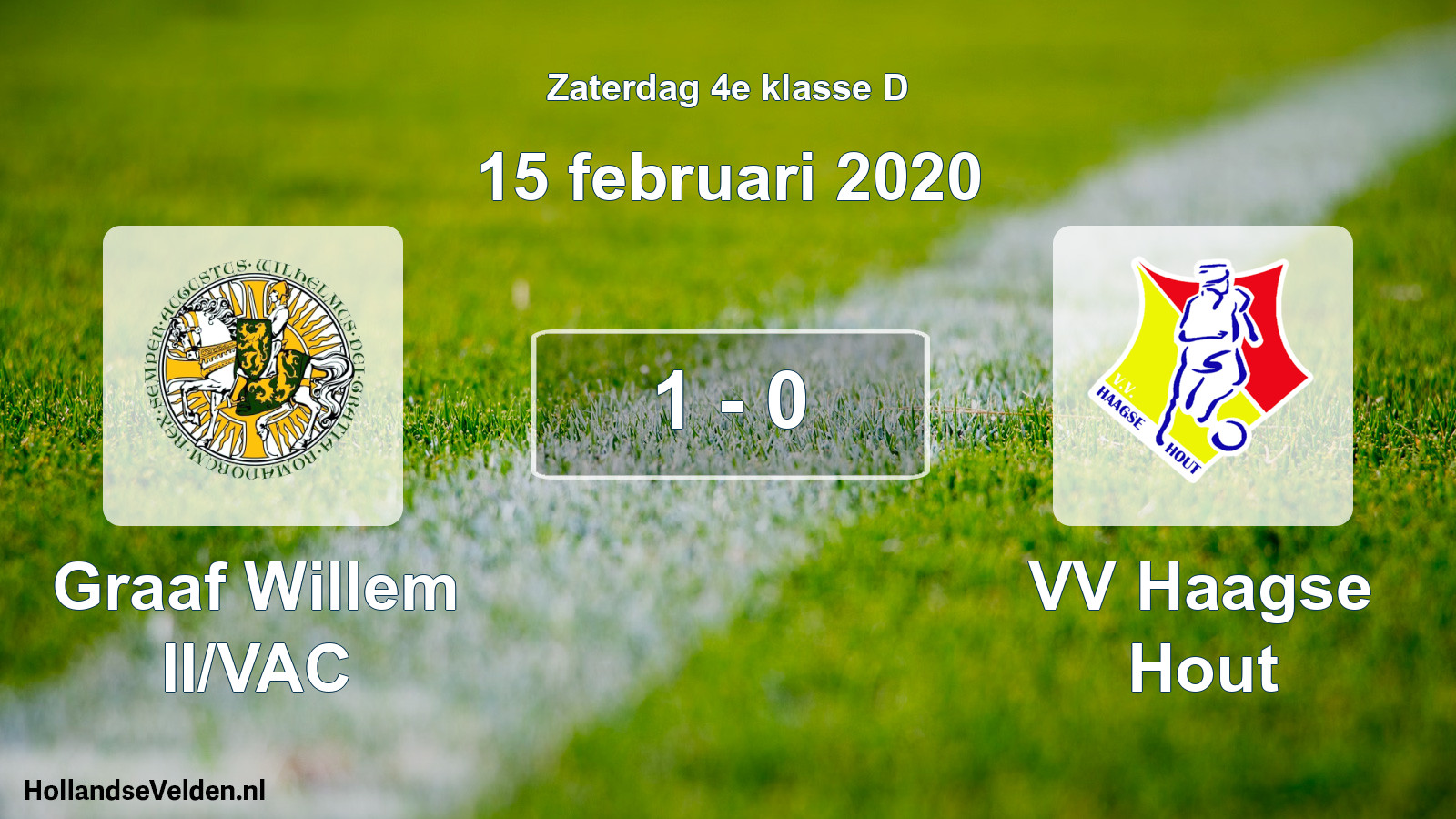 Total number of matches played: Graaf Willem II/VAC - VV Haagse Hout 1 - 0 (15 February 2020)