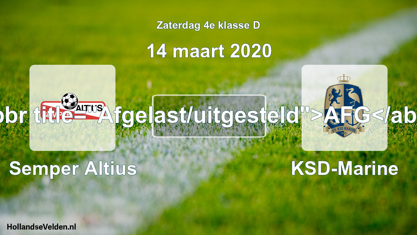 Scheduled Match: Semper Altius - KSD-Marine (14 March 2020)