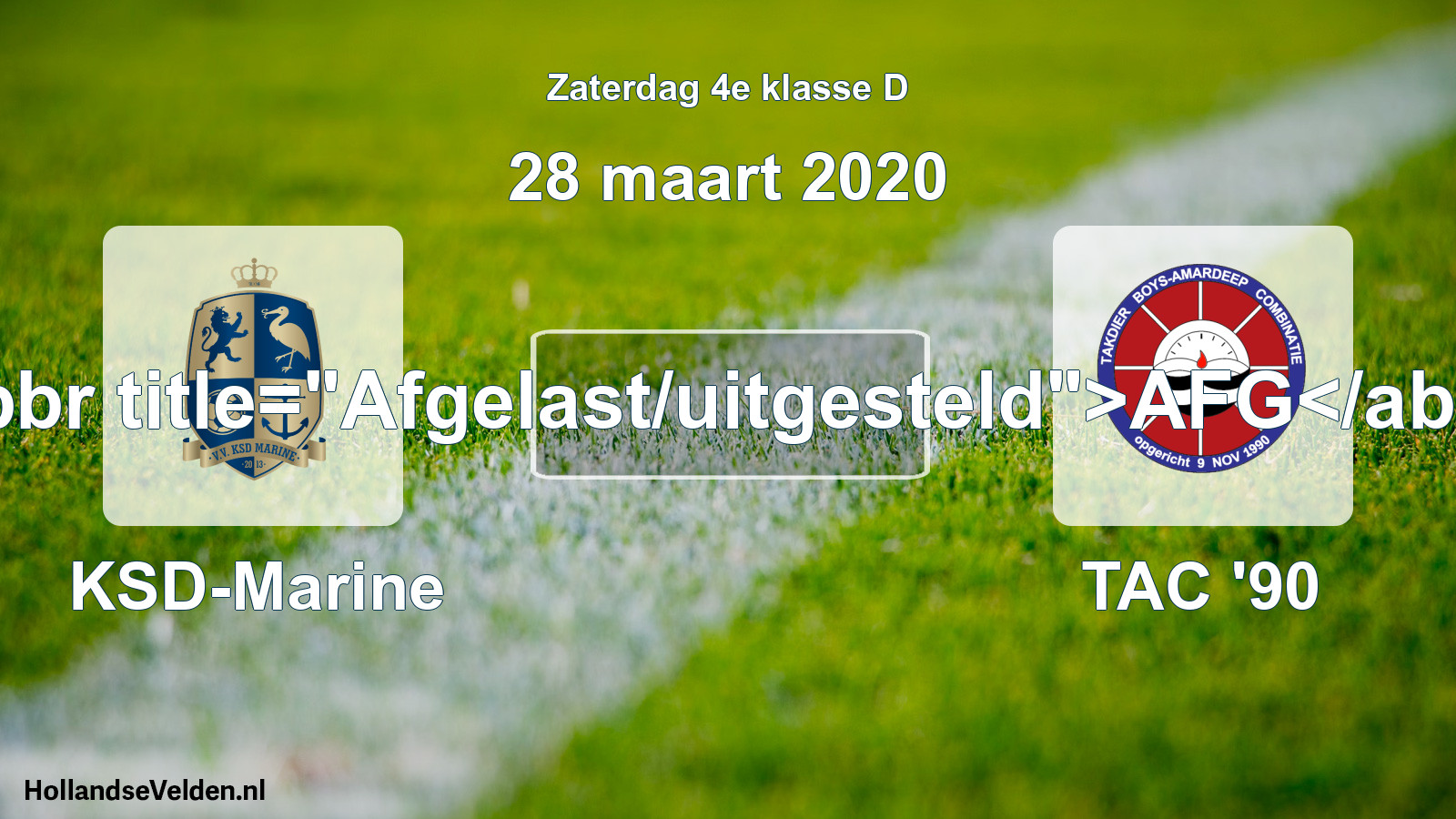 Scheduled Match: KSD-Marine - TAC '90 (28 March 2020)