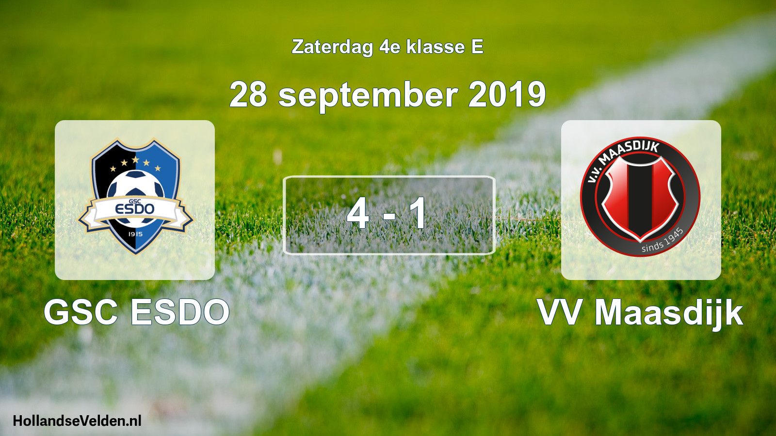 Total number of matches played: GSC ESDO - VV Maasdijk 4 - 1 (28 September 2019)