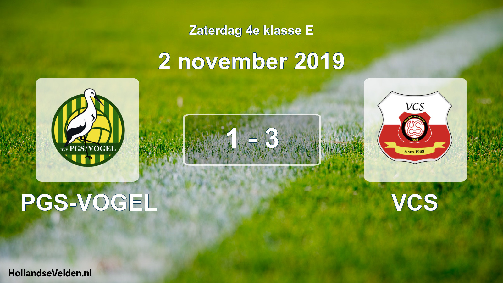 Total number of matches played: PGS-VOGEL - VCS 1 - 3 (2 November 2019)