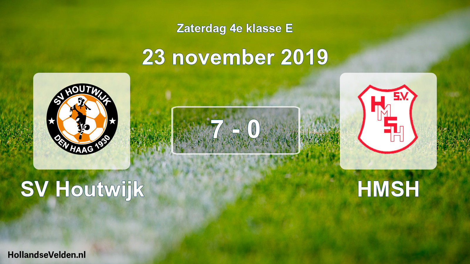 Total number of matches played: SV Houtwijk - HMSH 7 - 0 (23 November 2019)