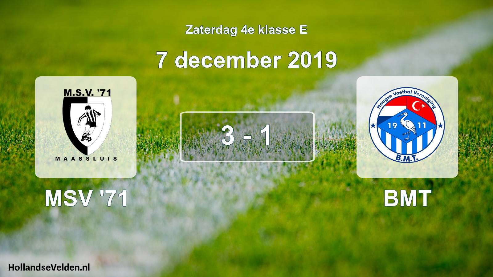 Total number of matches played: MSV '71 - BMT 3 - 1 (7 December 2019)