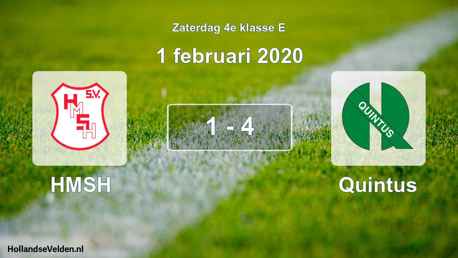 Total number of matches played: HMSH - Quintus 1 - 4 (1 February 2020)