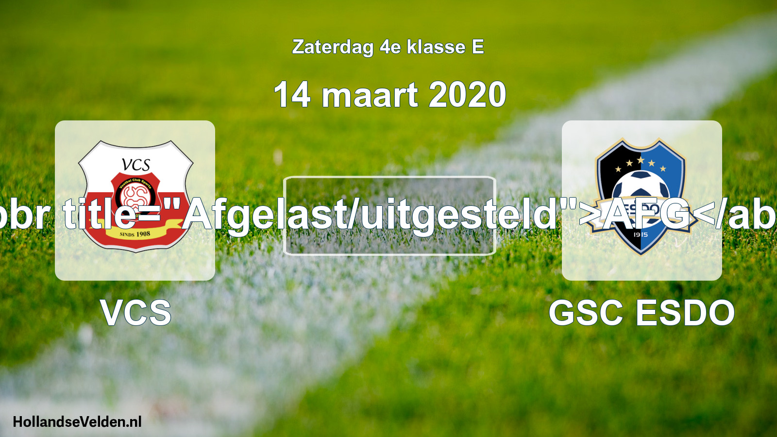 Scheduled Match: VCS - GSC ESDO (14 March 2020)