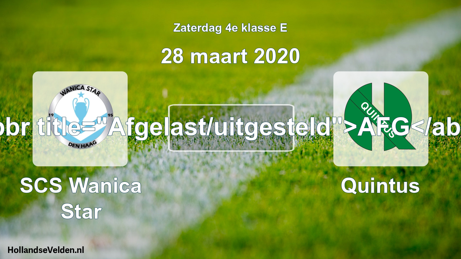 Scheduled Match: SCS Wanica Star - Quintus (28 March 2020)