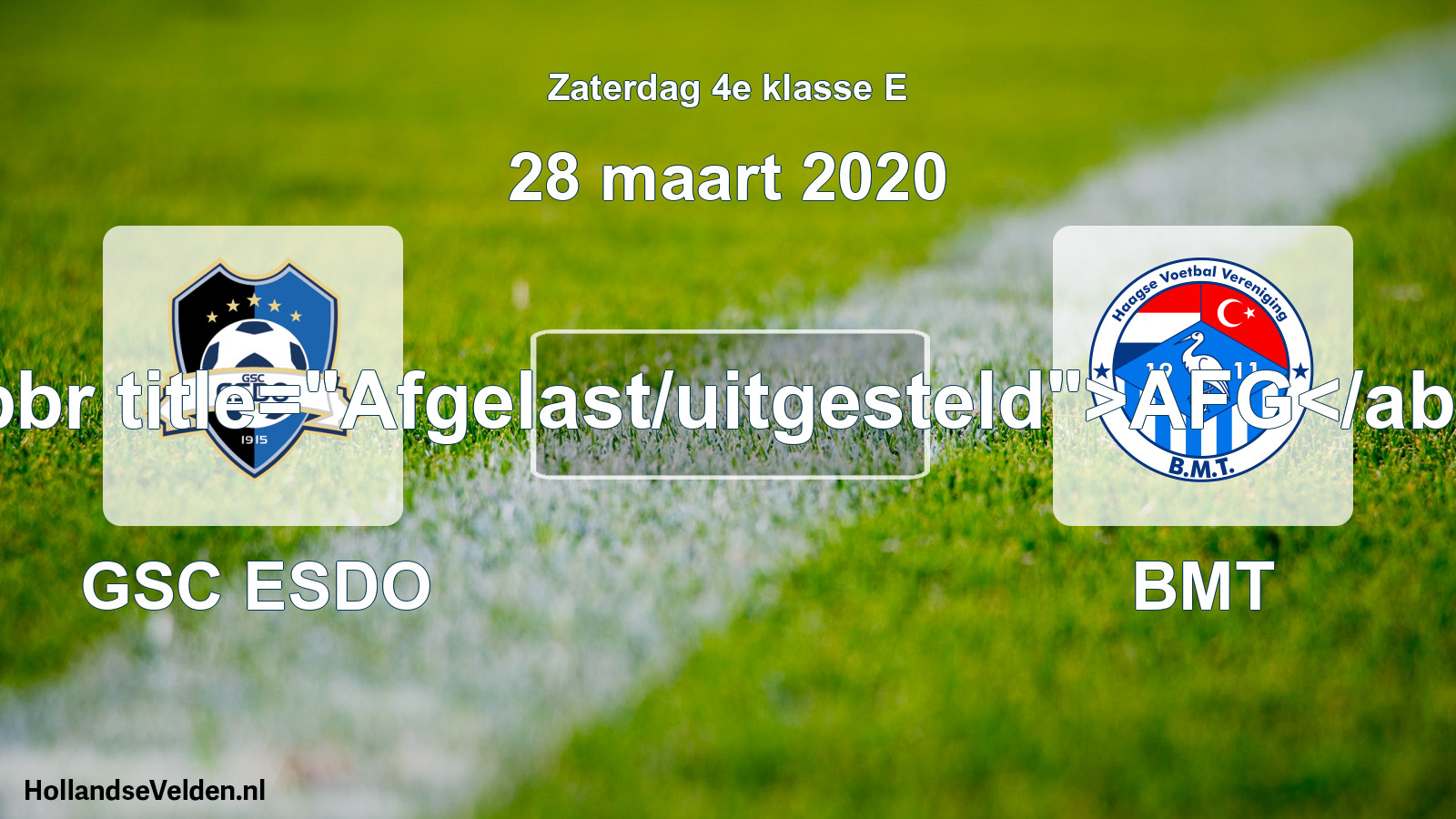 Scheduled Match: GSC ESDO - BMT (28 March 2020)