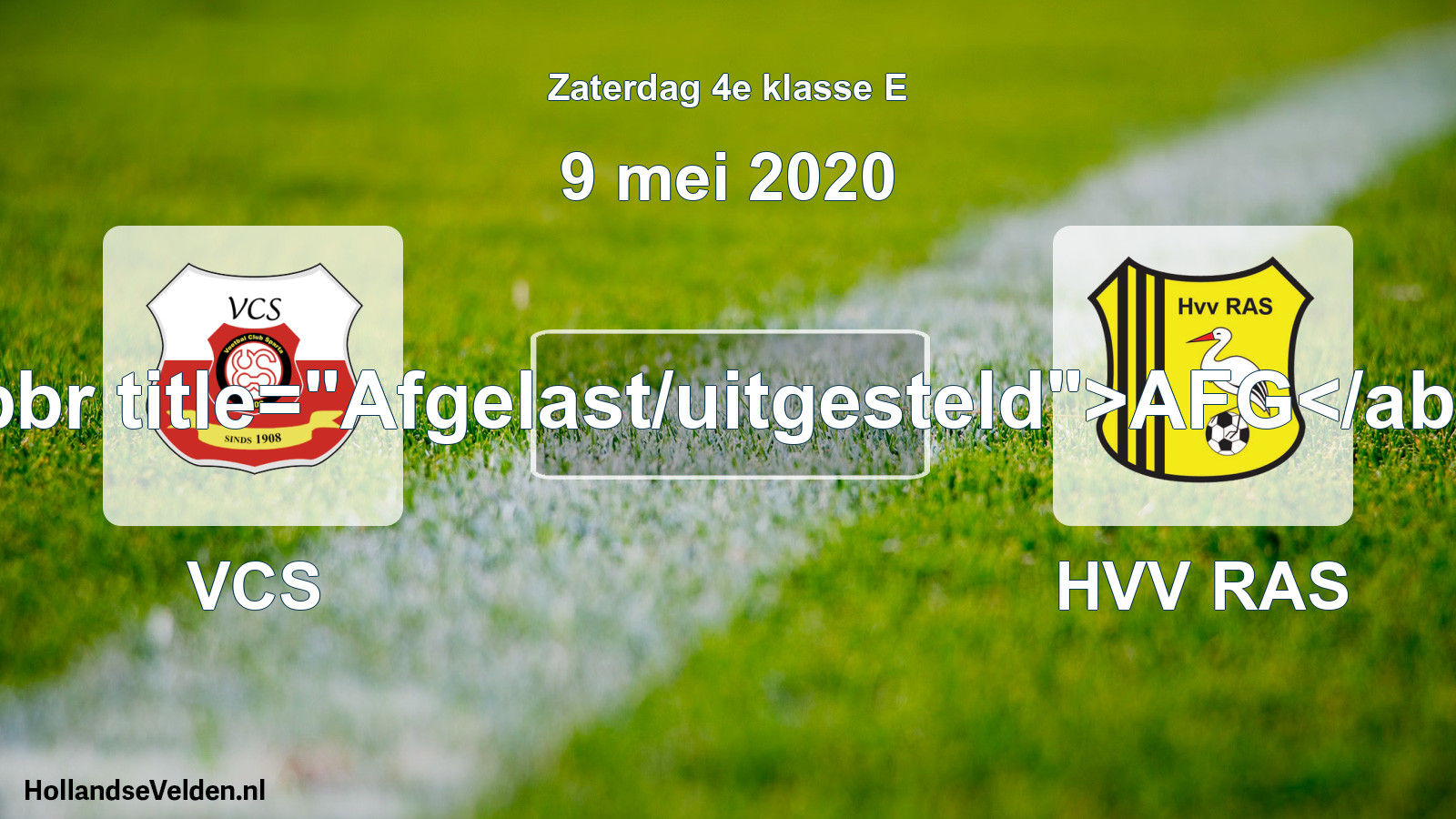 Scheduled Match: VCS - HVV RAS (9 May 2020)