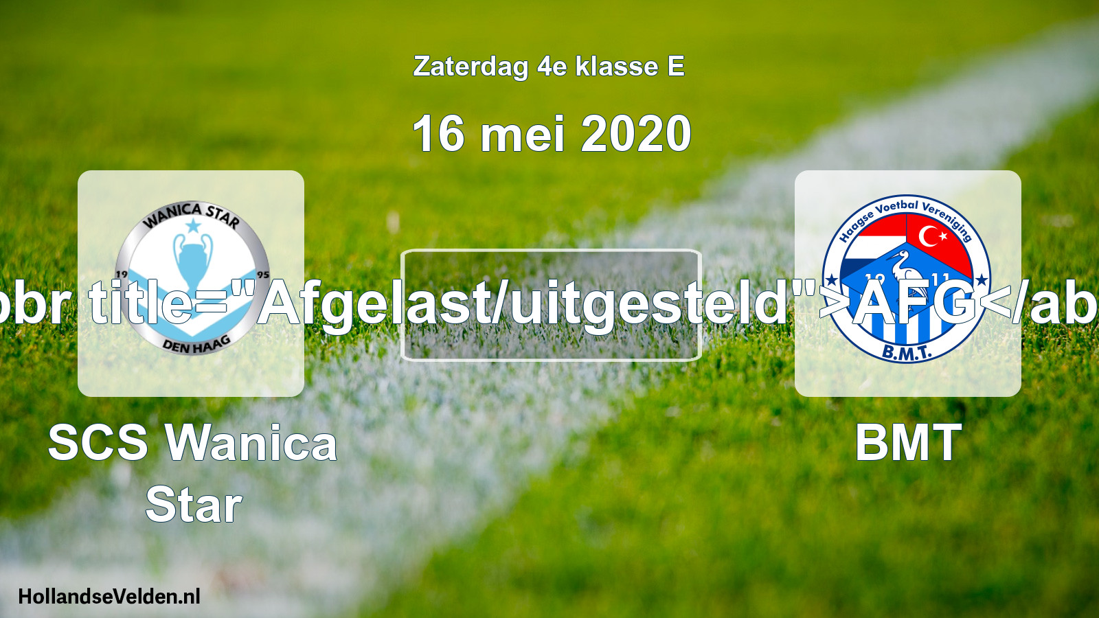 Scheduled Match: SCS Wanica Star - BMT (16 May 2020)