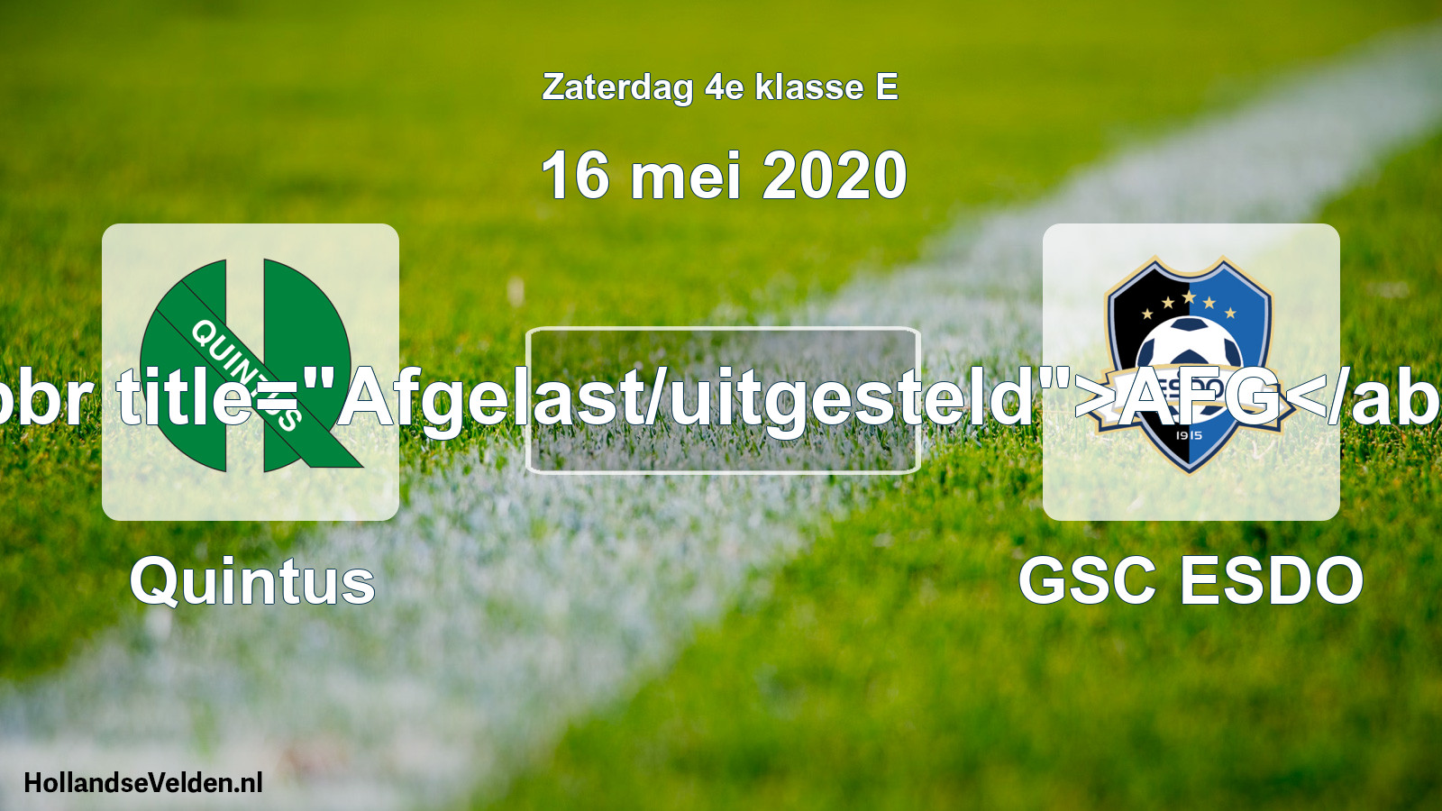 Scheduled Match: Quintus - GSC ESDO (16 May 2020)