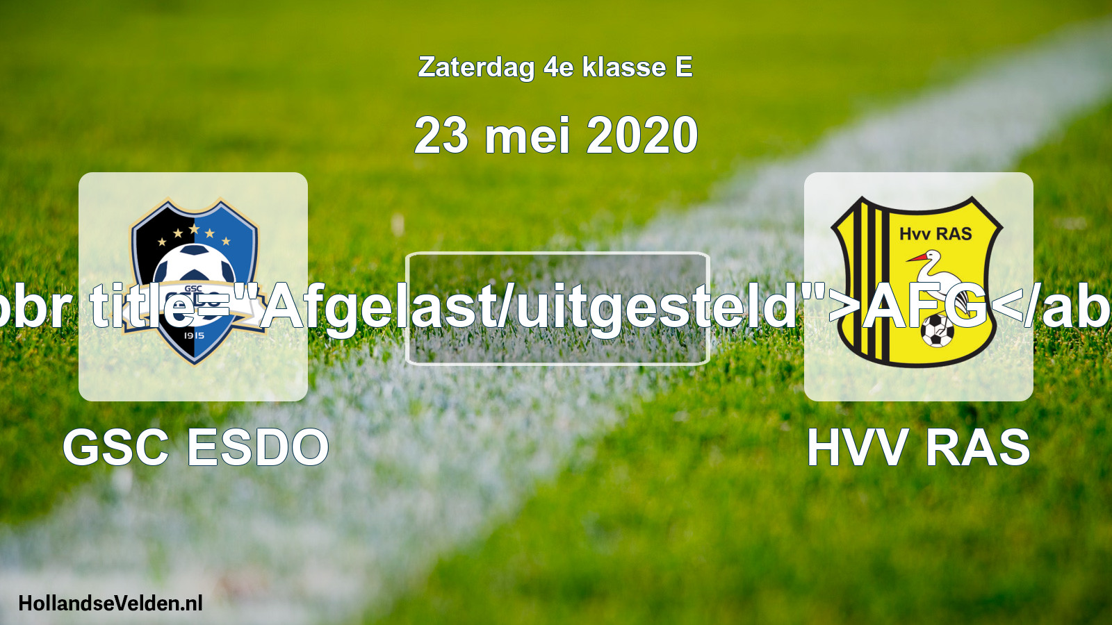 Scheduled Match: GSC ESDO - HVV RAS (23 May 2020)