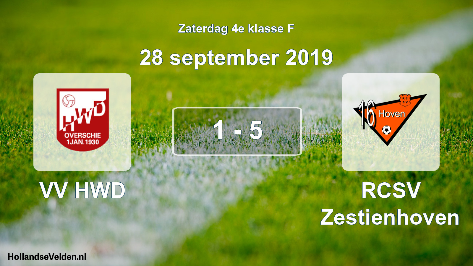 Total number of matches played: VV HWD - RCSV Zestienhoven 1 - 5 (28 September 2019)