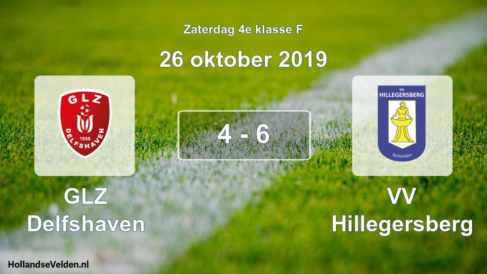 Total number of matches played: GLZ Delfshaven - VV Hillegersberg 4 - 6 (26 October 2019)