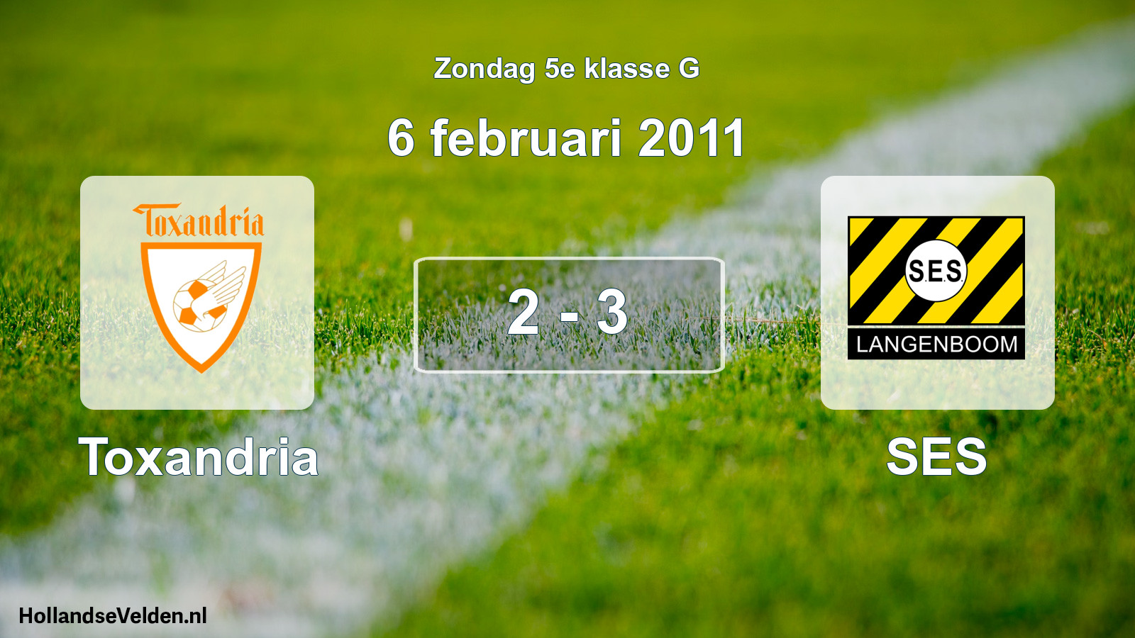 Total number of matches played: Toxandria - SES 2 - 3 (6 February 2011)