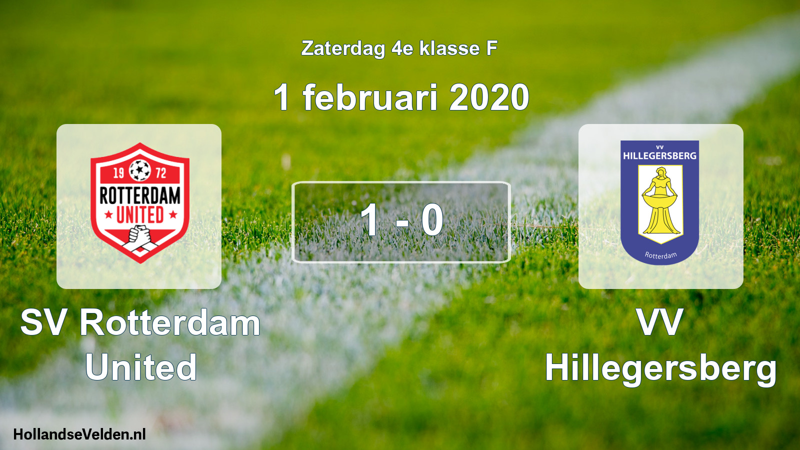 Total number of matches played: SV Rotterdam United - VV Hillegersberg 1 - 0 (1 February 2020)
