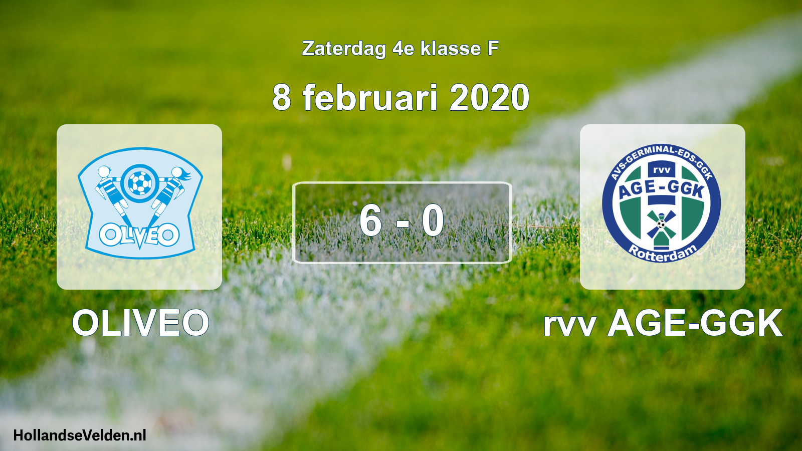 Total number of matches played: OLIVEO - rvv AGE-GGK 6 - 0 (8 February 2020)