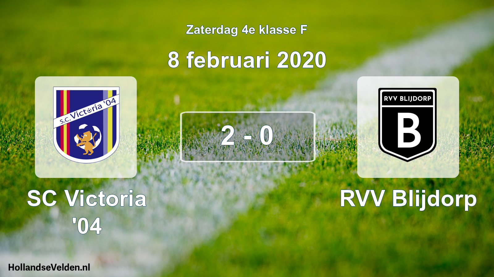 Total number of matches played: SC Victoria '04 - RVV Blijdorp 2 - 0 (8 February 2020)