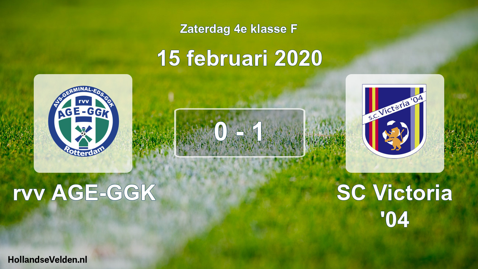 Total number of matches played: rvv AGE-GGK - SC Victoria '04 0 - 1 (15 February 2020)