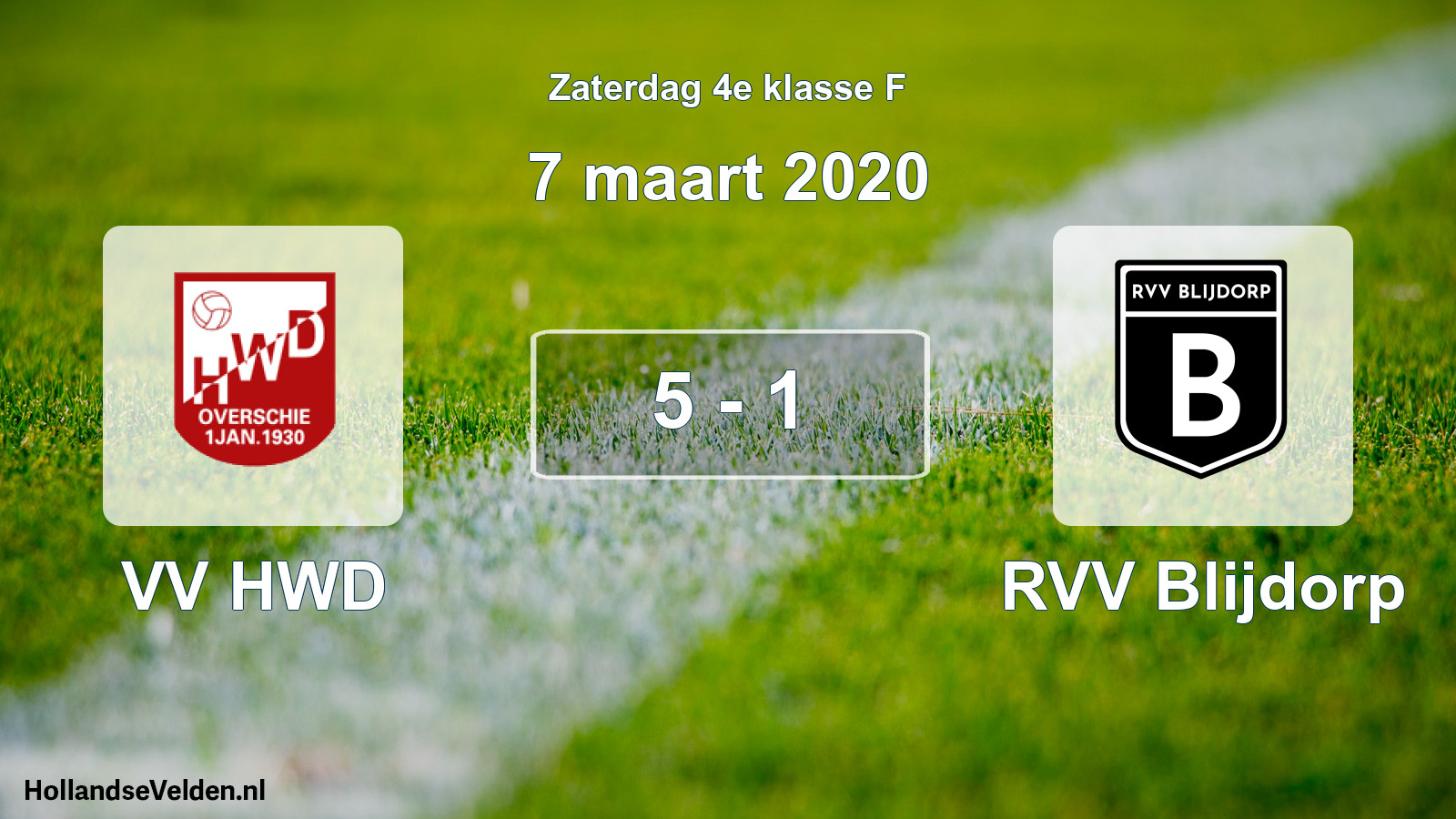 Total number of matches played: VV HWD - RVV Blijdorp 5 - 1 (7 March 2020)
