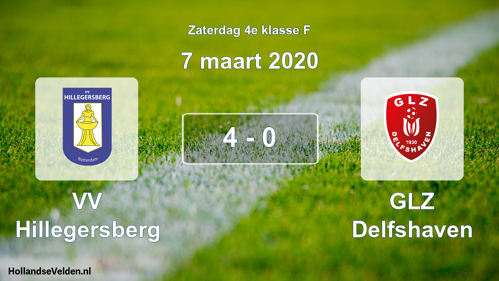 Total number of matches played: VV Hillegersberg - GLZ Delfshaven 4 - 0 (7 March 2020)