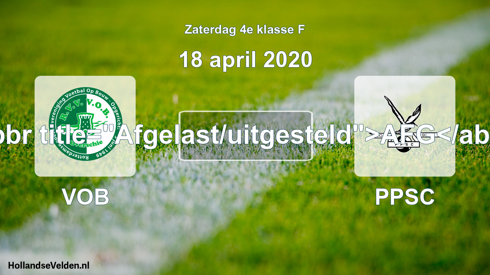 Scheduled Match: VOB - PPSC (18 April 2020)