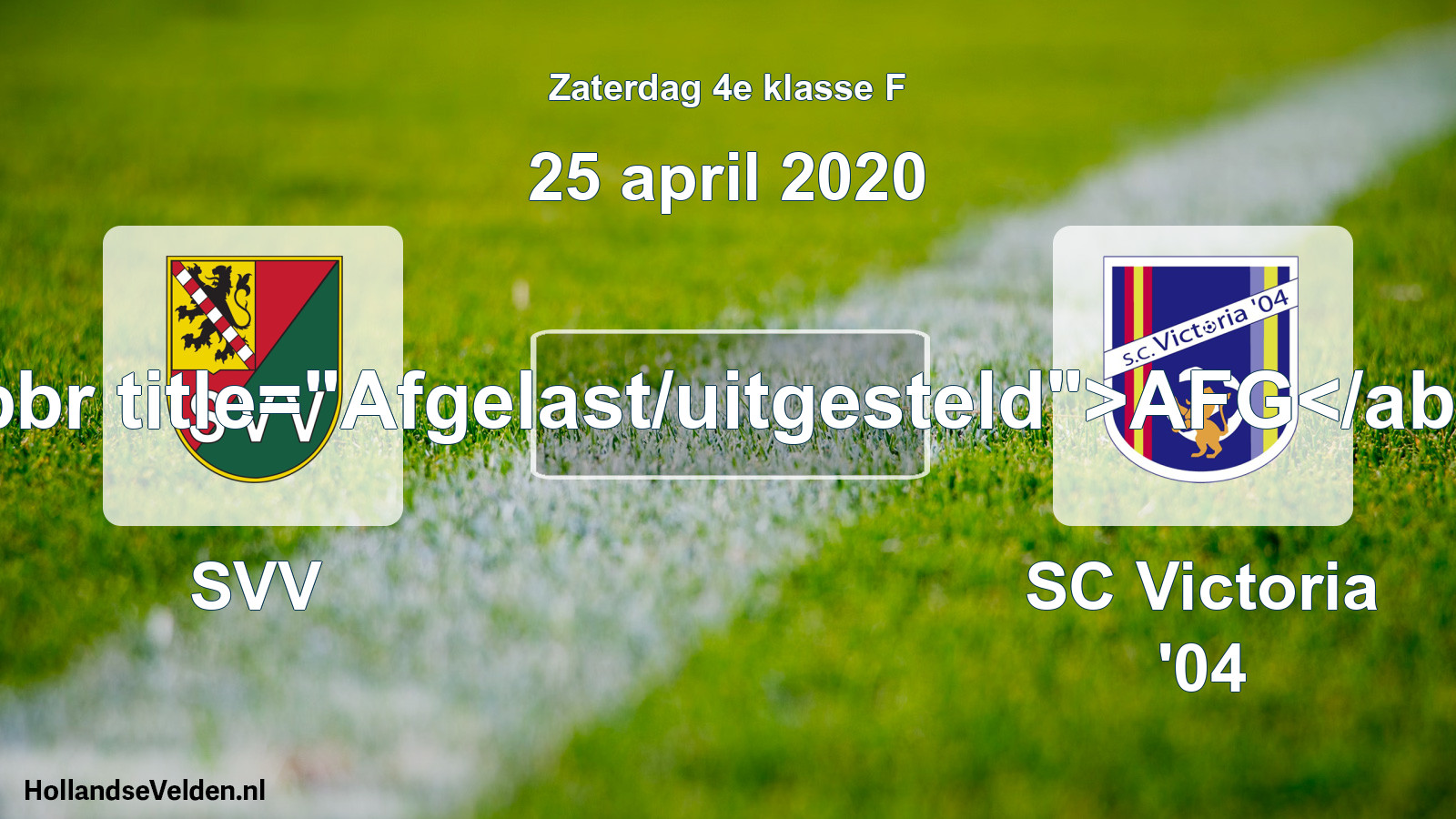 Scheduled Match: SVV - SC Victoria '04 (25 April 2020)