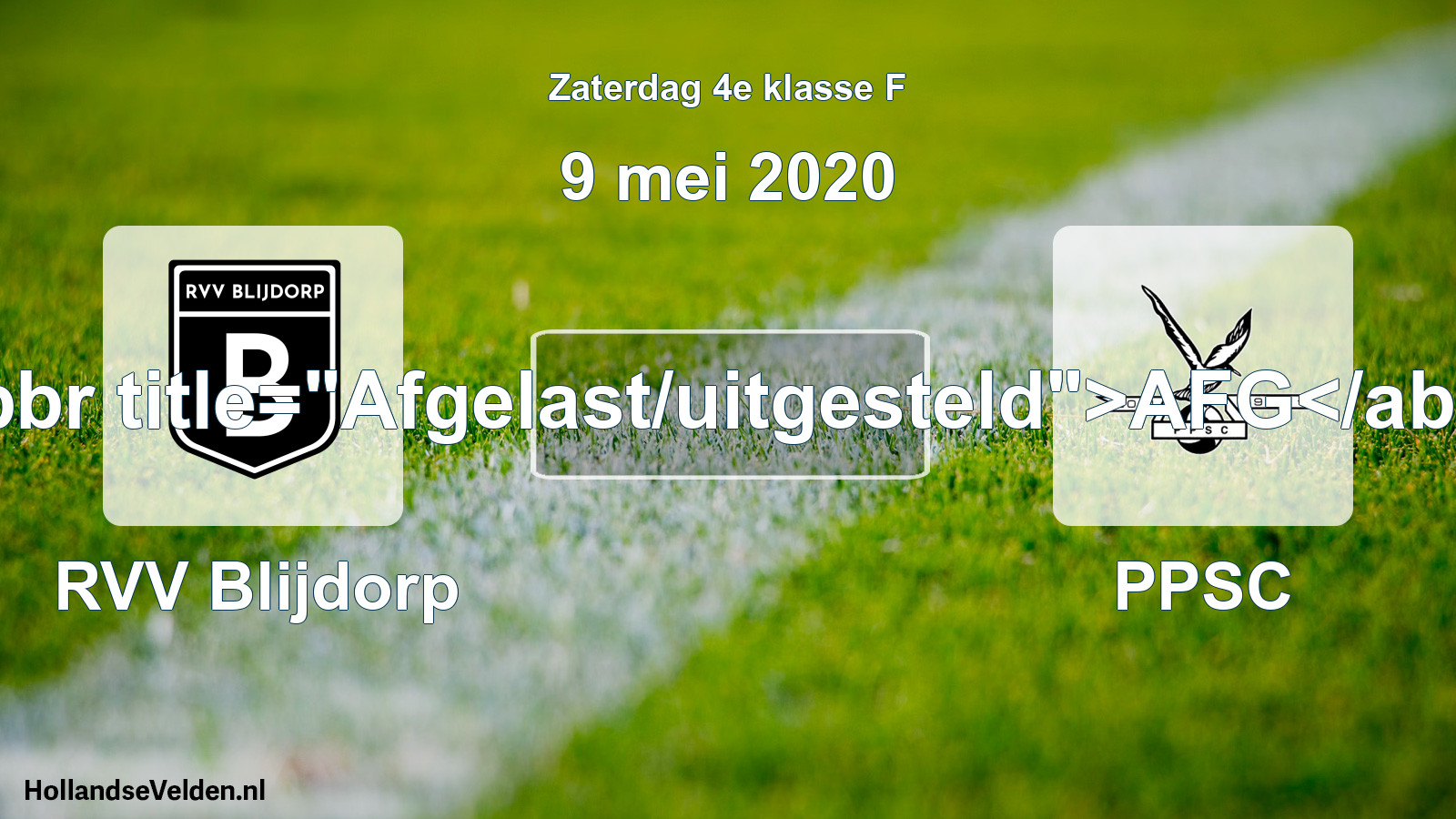 Scheduled Match: RVV Blijdorp - PPSC (9 May 2020)