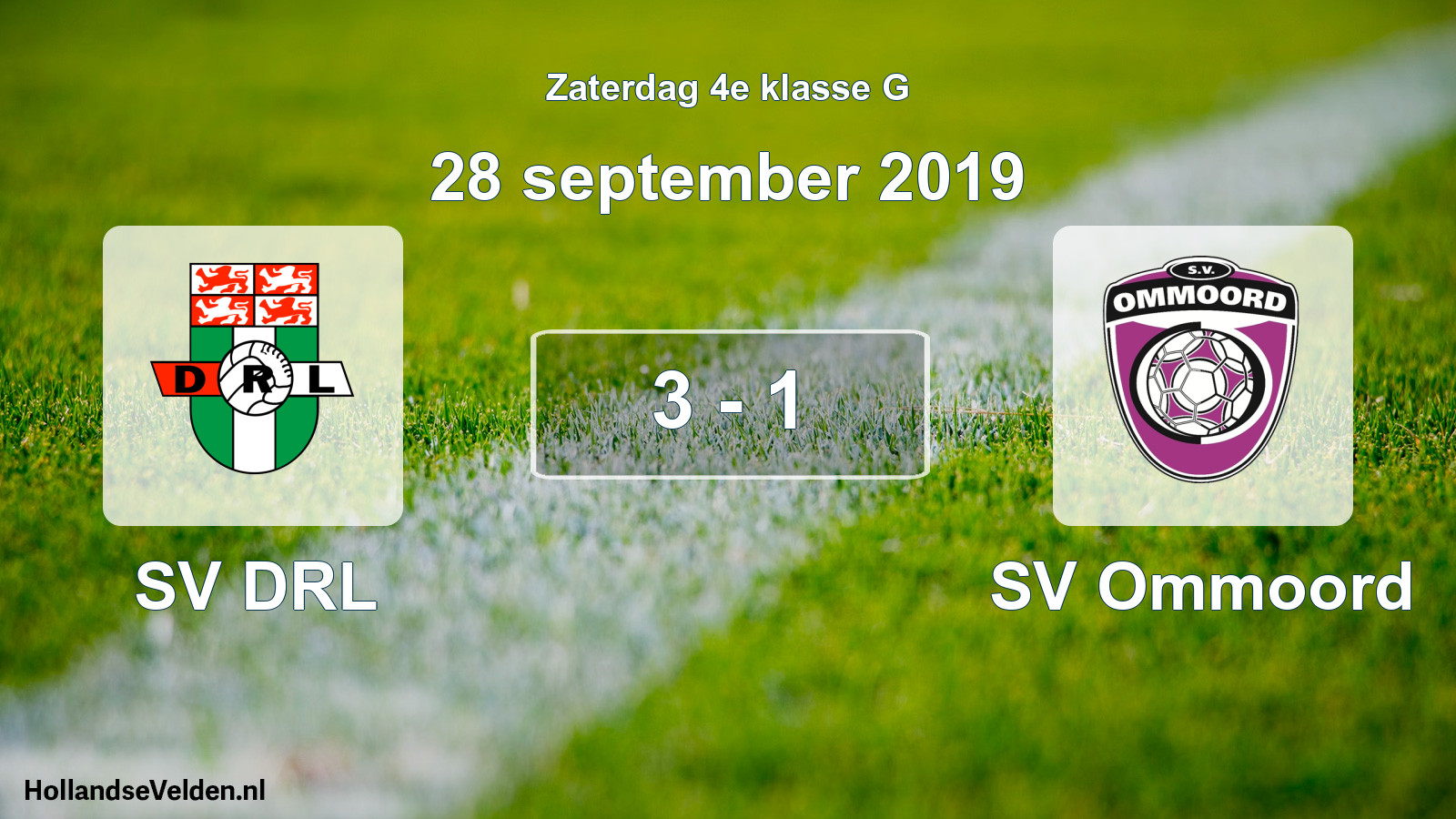 Total number of matches played: SV DRL - SV Ommoord 3 - 1 (28 September 2019)