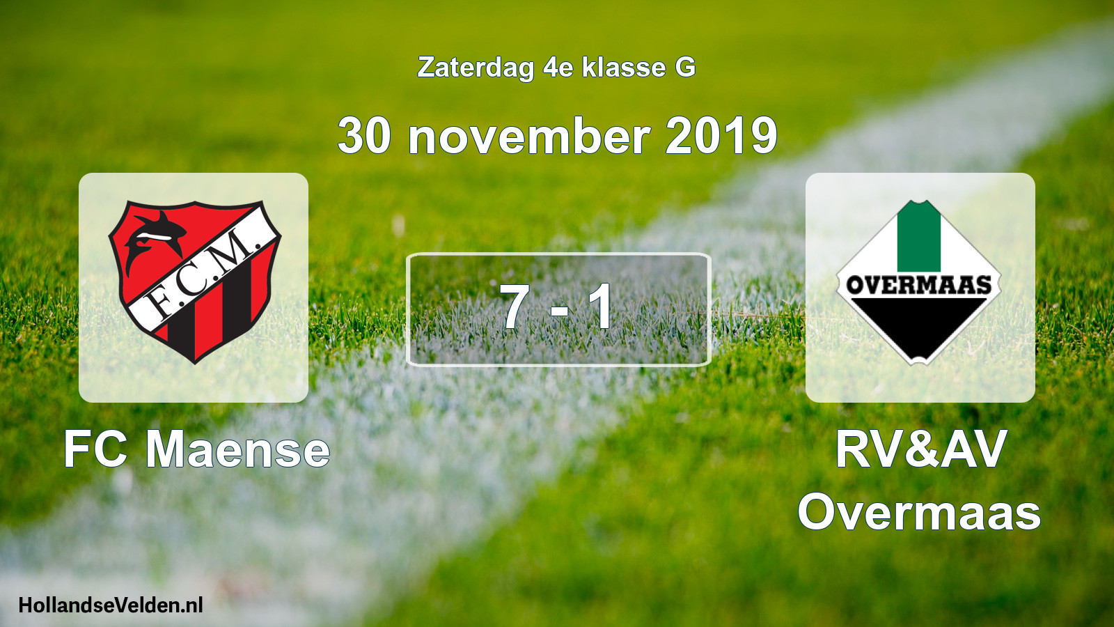 Total number of matches played: FC Maense - RV&AV Overmaas 7 - 1 (30 November 2019)