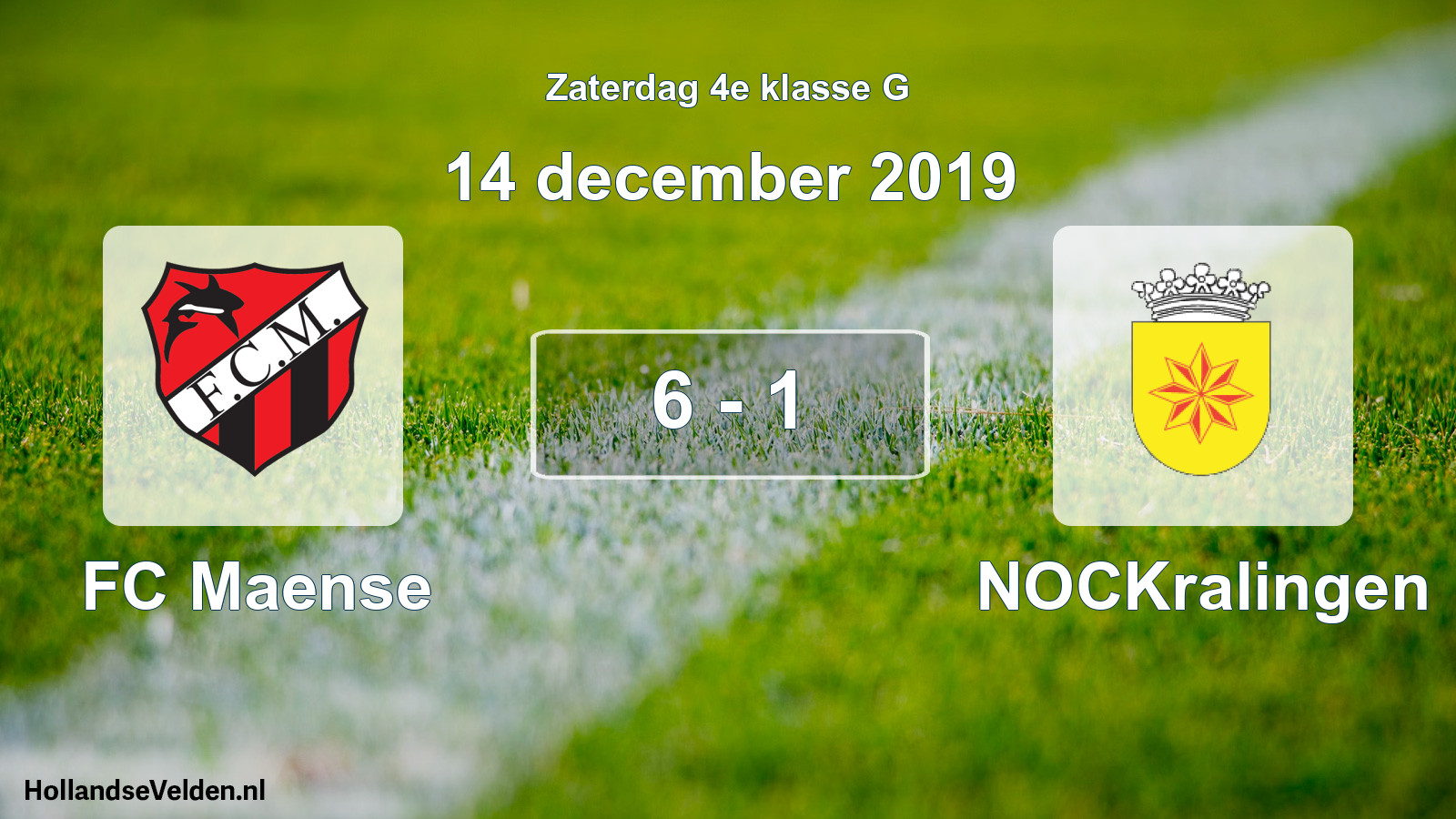 Total number of matches played: FC Maense - NOCKralingen 6 - 1 (14 December 2019)