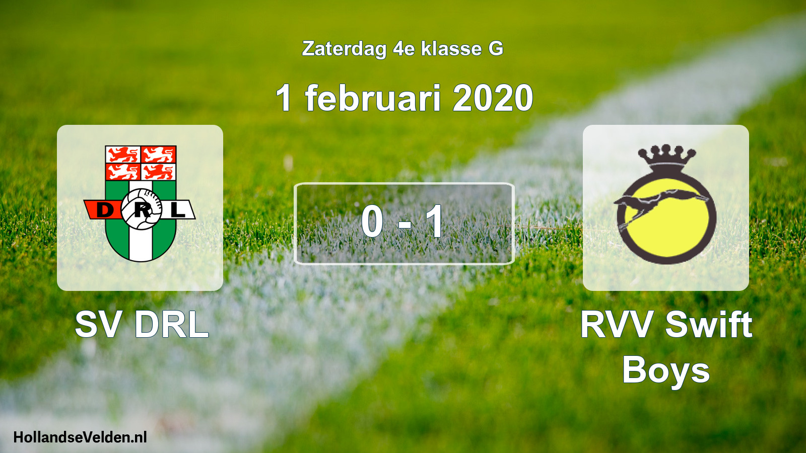 Total number of matches played: SV DRL - RVV Swift Boys 0 - 1 (1 February 2020)
