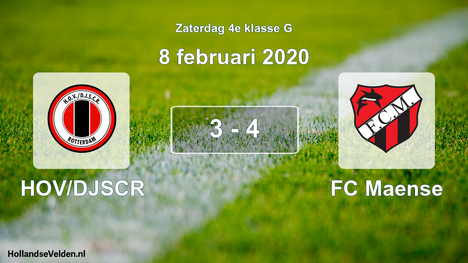 Total number of matches played: HOV/DJSCR - FC Maense 3 - 4 (8 February 2020)