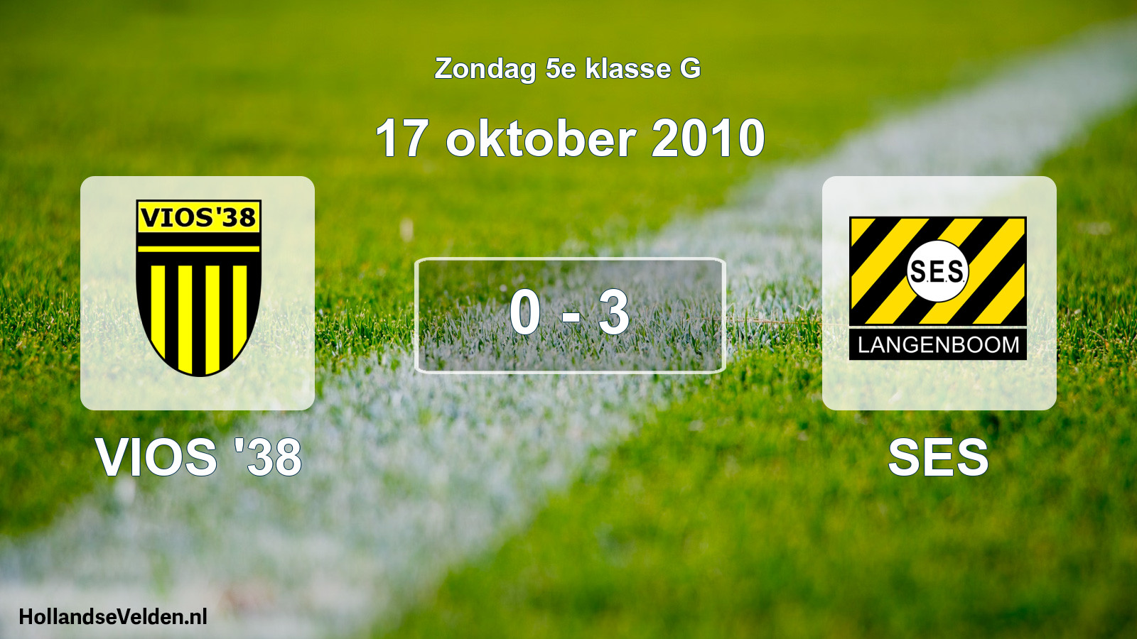 Total number of matches played: VIOS '38 - SES 0 - 3 (17 October 2010)