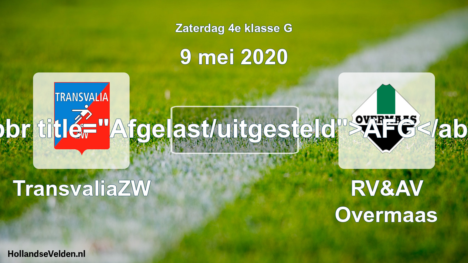 Scheduled Match: TransvaliaZW - RV&AV Overmaas (9 May 2020)