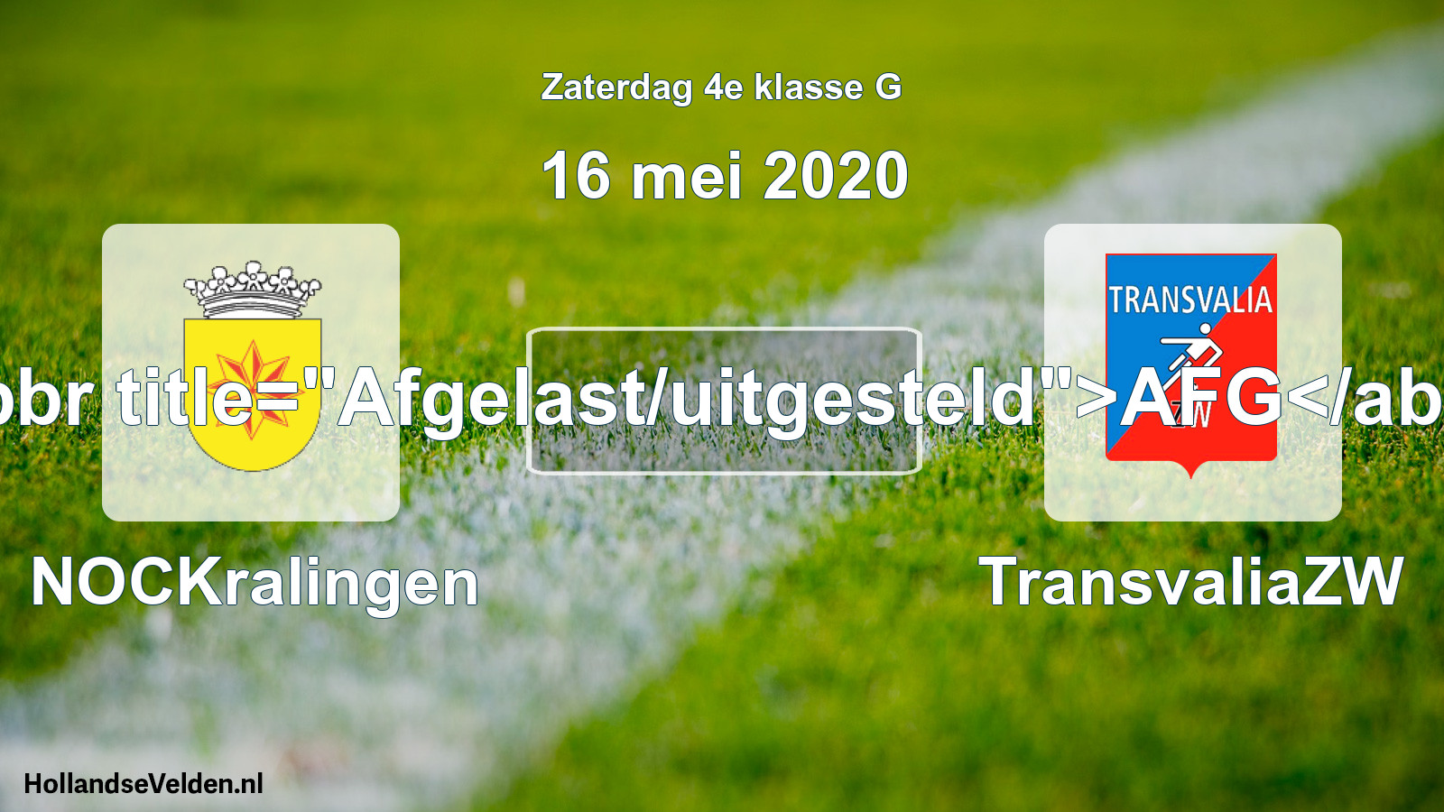 Scheduled Match: NOCKralingen - TransvaliaZW (16 May 2020)