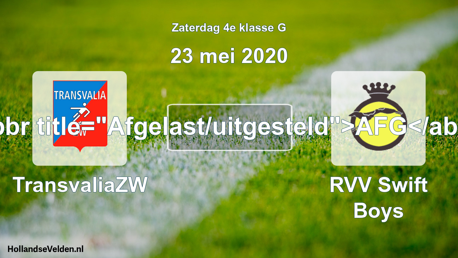Scheduled Match: TransvaliaZW - RVV Swift Boys (23 May 2020)