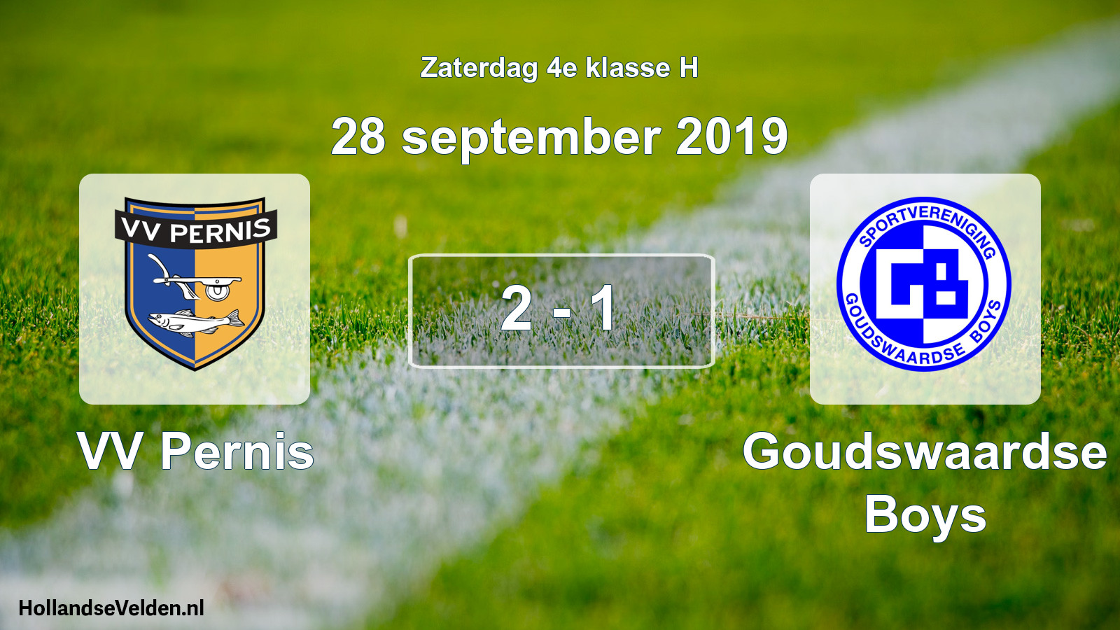 Total number of matches played: VV Pernis - Goudswaardse Boys 2 - 1 (28 September 2019)