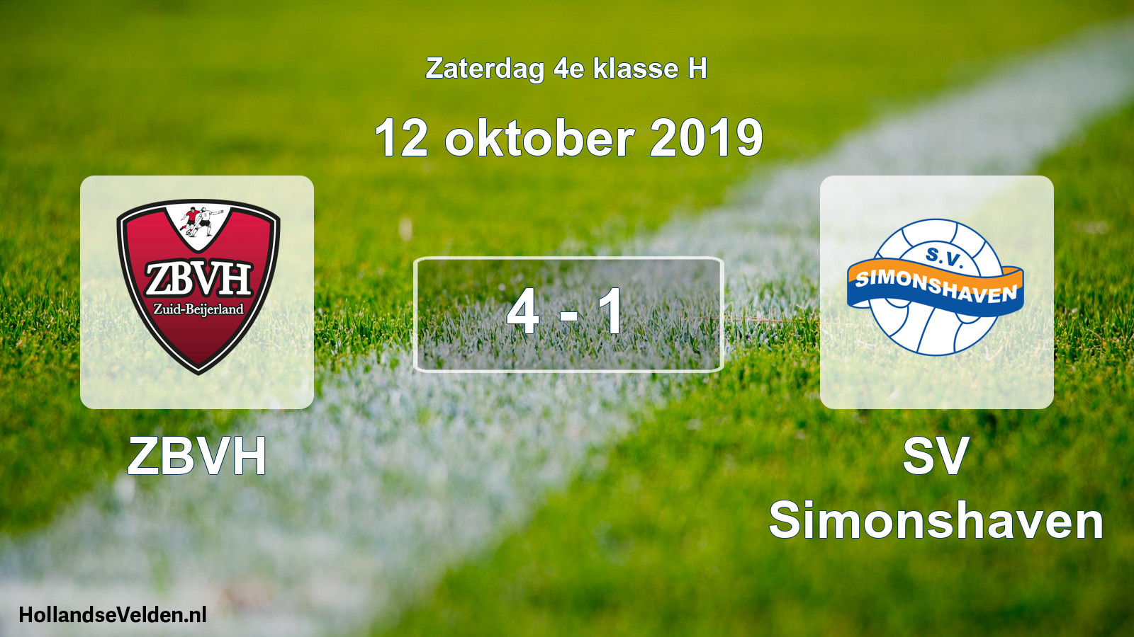 Total number of matches played: ZBVH - SV Simonshaven 4 - 1 (12 October 2019)