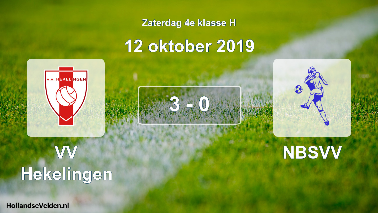 Total number of matches played: VV Hekelingen - NBSVV 3 - 0 (12 October 2019)