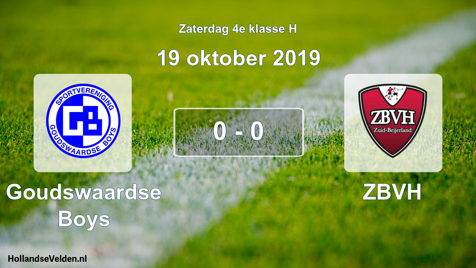 Total number of matches played: Goudswaardse Boys - ZBVH 0 - 0 (19 October 2019)