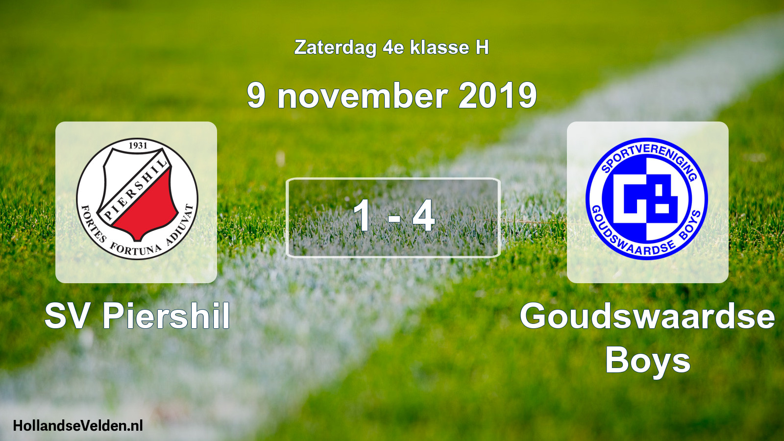 Total number of matches played: SV Piershil - Goudswaardse Boys 1 - 4 (9 November 2019)