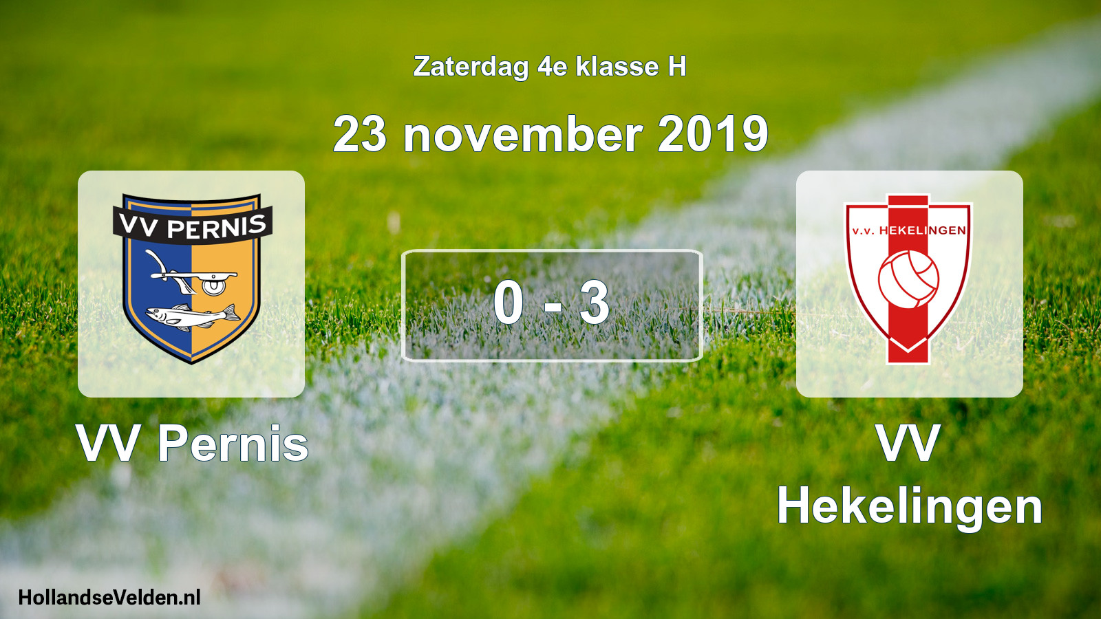 Total number of matches played: VV Pernis - VV Hekelingen 0 - 3 (23 November 2019)