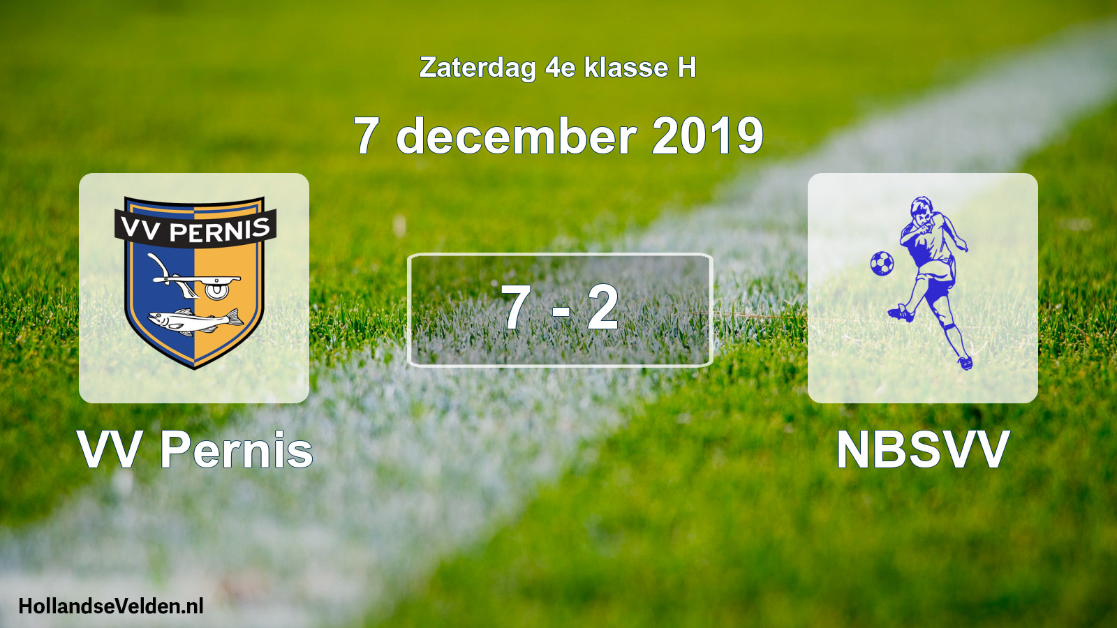 Total number of matches played: VV Pernis - NBSVV 7 - 2 (7 December 2019)