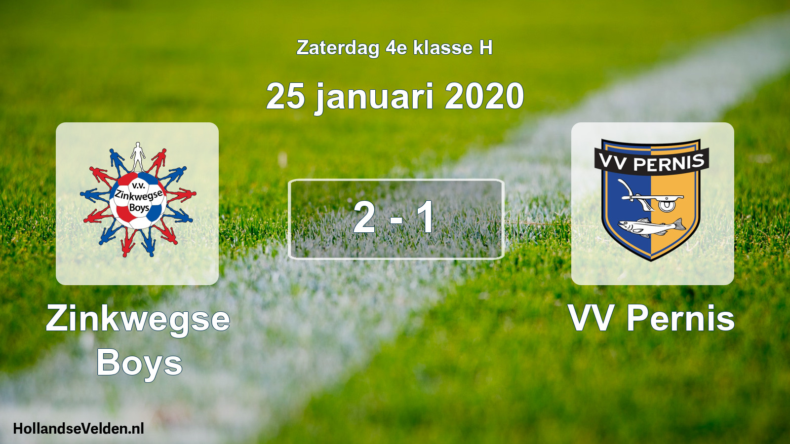Total number of matches played: Zinkwegse Boys - VV Pernis 2 - 1 (25 January 2020)